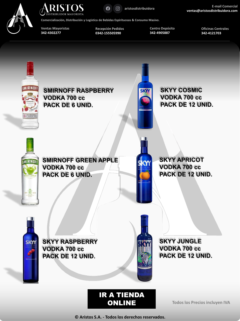 Catálogo Vodkas & Destilados